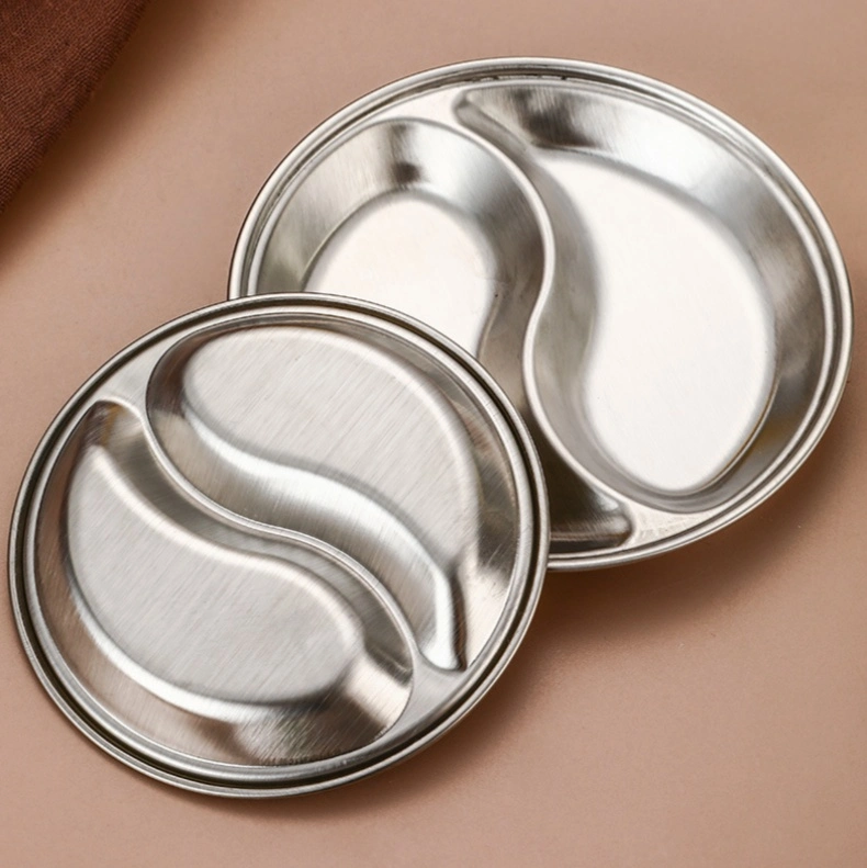 Stainless Steel Circular Partition Plate Sauce Plate