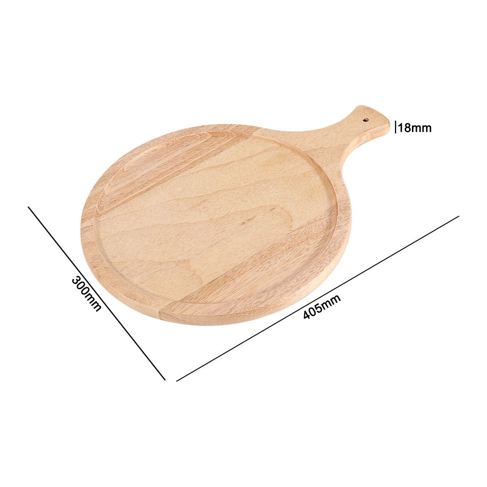 Pizza Cutter Knife with Round Shape Wooden Pizza Cutting Serving Board Plate Peel Tray