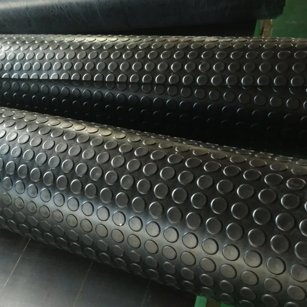 Factory Manufacture 3-6 mm Non -Slip Round Button Rubber Matting / Coin Rubber Sheet