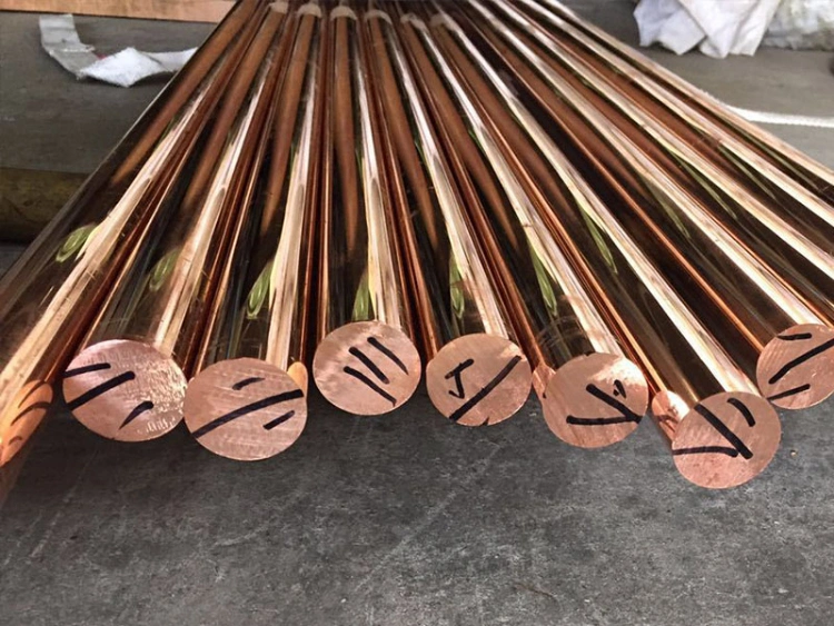 D16 Length 2400mm Copper Earth Rod Copper Ground Bar