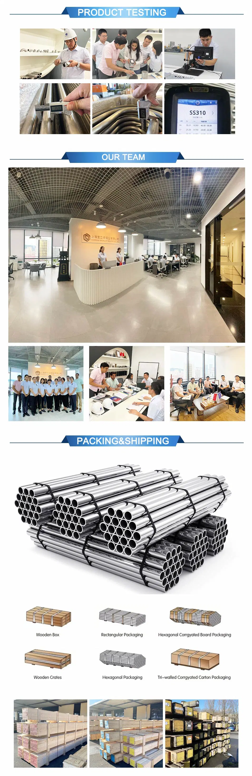 Tp347 Tp347h Tp321 Tp321h Round Pipe Stainless Steel Pipe Stainless Steel Tube