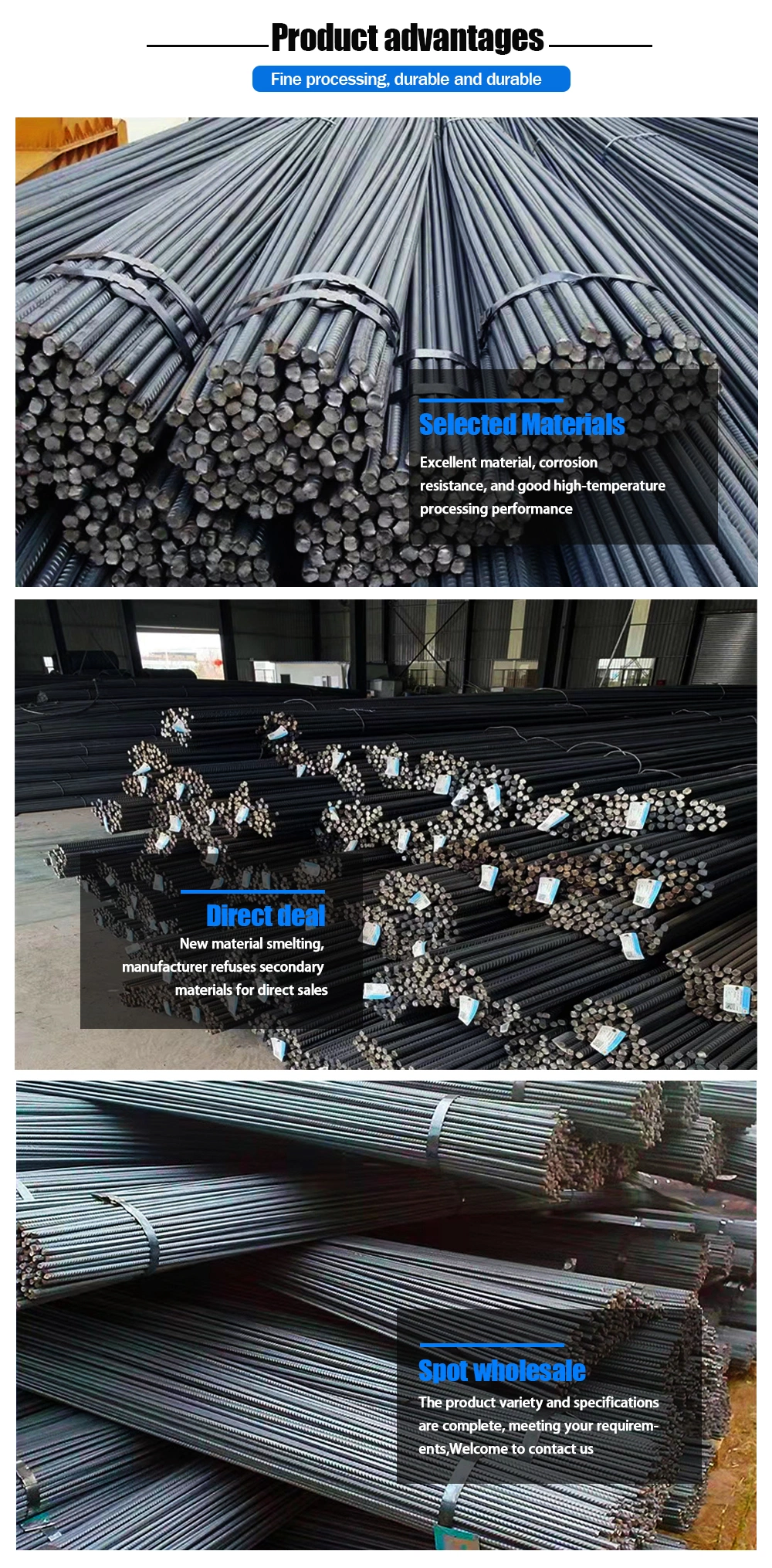 50mm BS4449 460b 500b 500c Carbon Round Reinforcing Iron Rod Bars