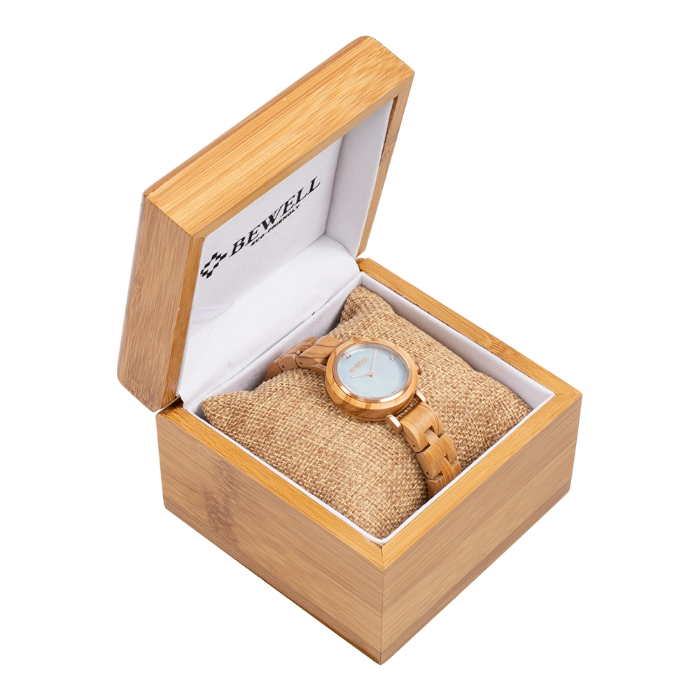 High Quality Waterproof Stainless Steel Back Wooden Watch for Women