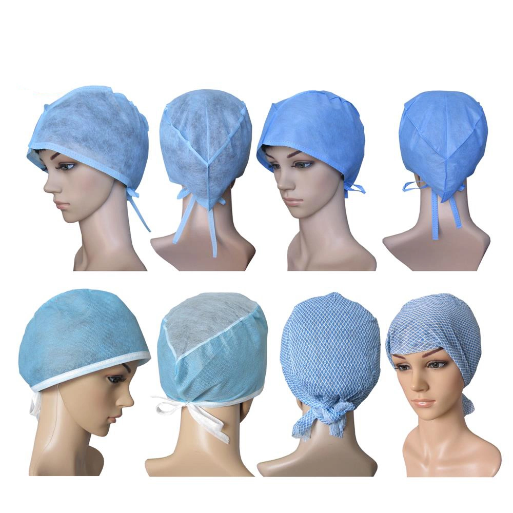 Box-Packed Disposable Surgical Head Cover Spunlace Surgeon Spunlace Round Cap