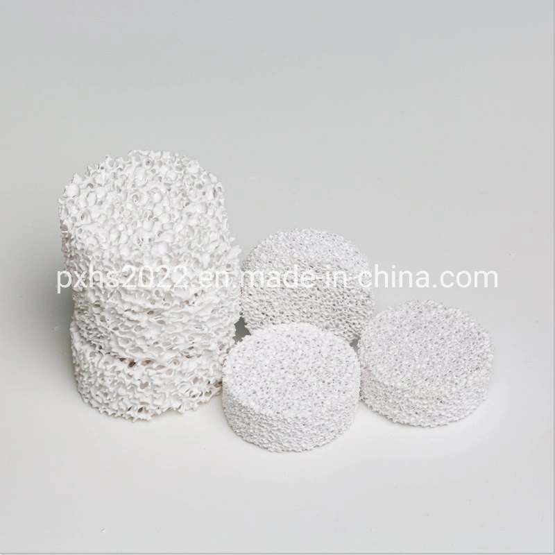 Dia70*20mm 10-60ppi Alumina Foam Ceramic Round Plates for Metal Casting