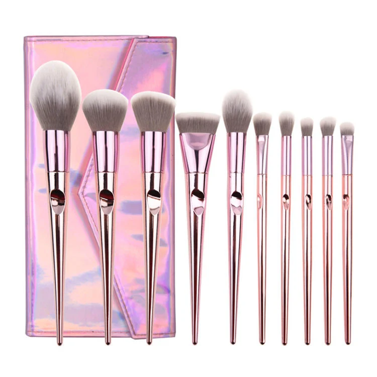 Bright Rose Gold Pink Glitter Private Label Professional Customize Makeup Brushes