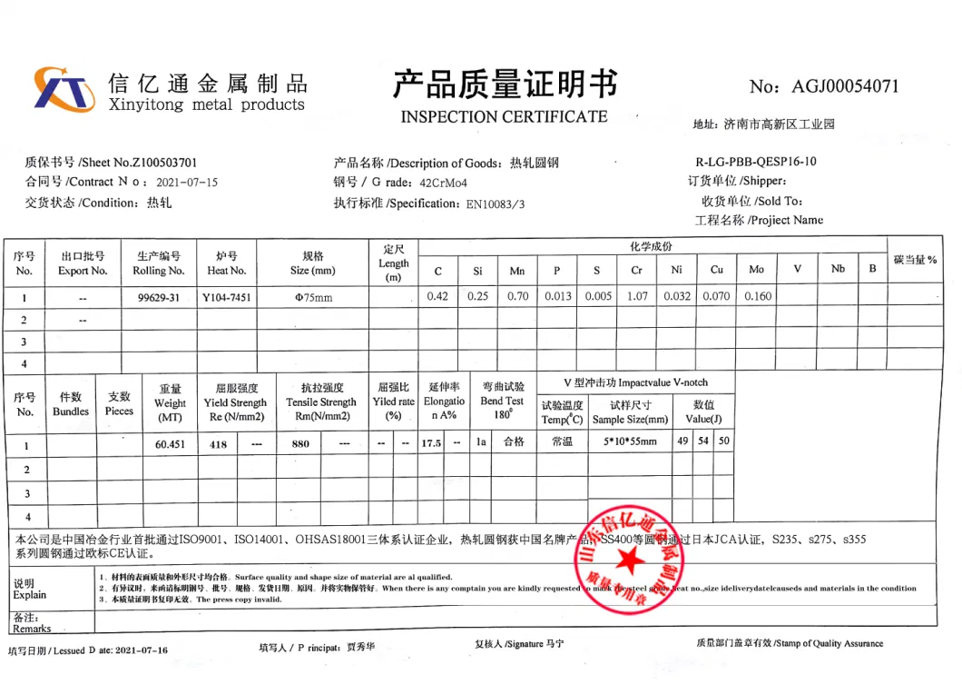 Manufacturer Annealed 40cr 40crni C20 C45 Carbon Alloy Round Steel Bar Price