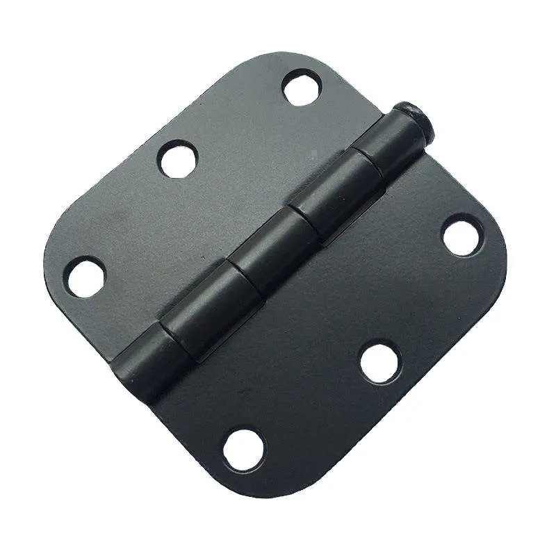 3.5 Inch American Style Black Round Corner Plain Bearing Residential Door Hinge