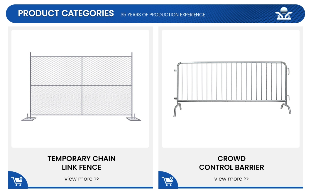 Zhongtai Cheap Removable Fencing 5/8 Inch Od X 16 Gauge Thickness Crowd Control Fence Gate China Manufacturing Temporary Easy Fence Panel