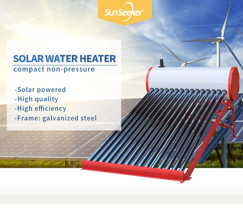 Sun Heat Pipe Solar Water Heater 180L Solar Water Heating No Pressure Roof Solar Heater
