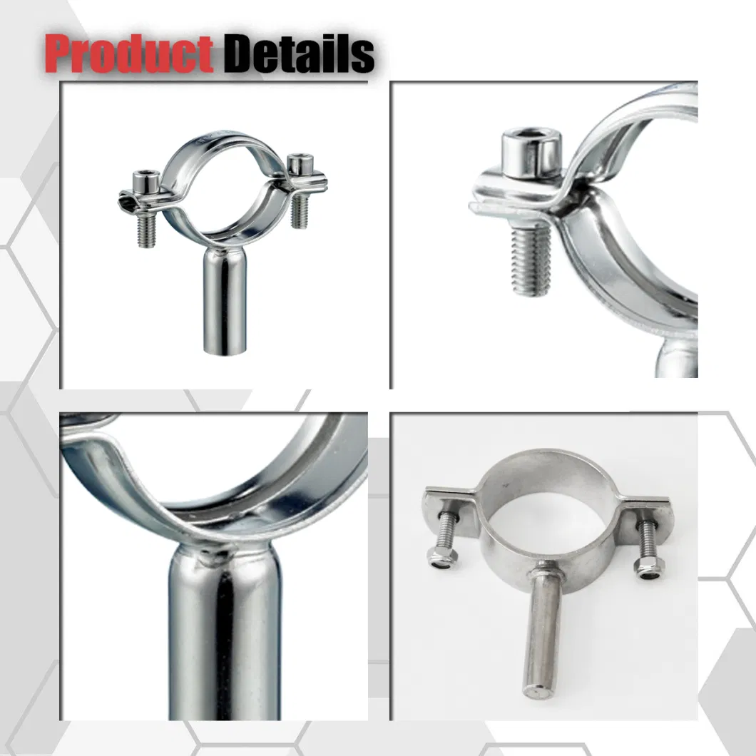 Stainless Steel Sanitary SMS Round Single Ring Round Pipe Pipe Bracket