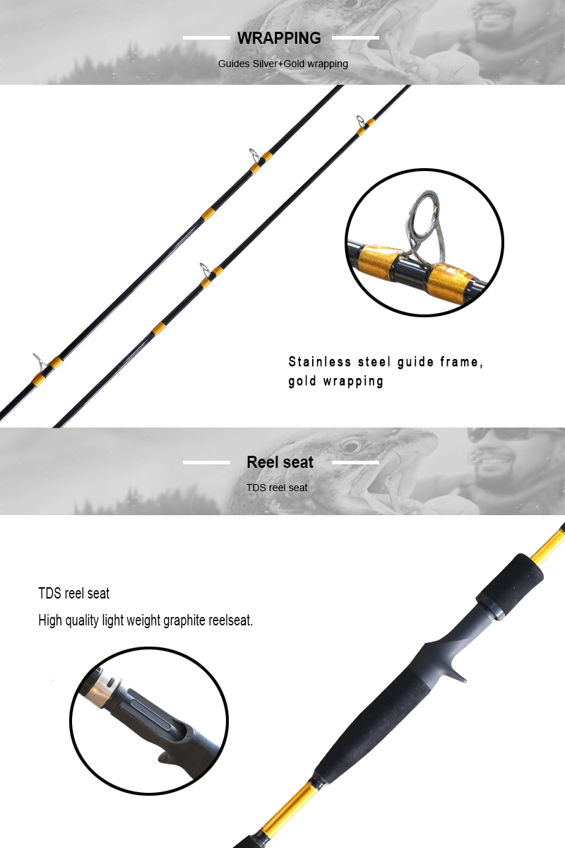 UL PRO Fishing Rod 2 Piece Carbon Spinning Rods Trout Rods Fishing 2.1m