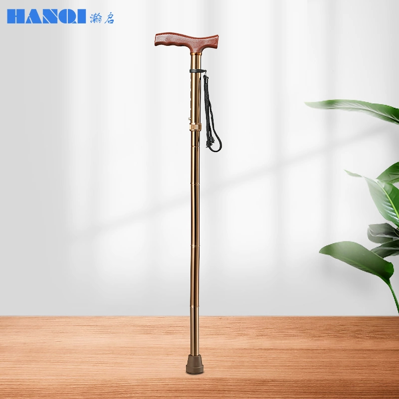 Folding Aluminum Brown Walking Cane Stick Crutches