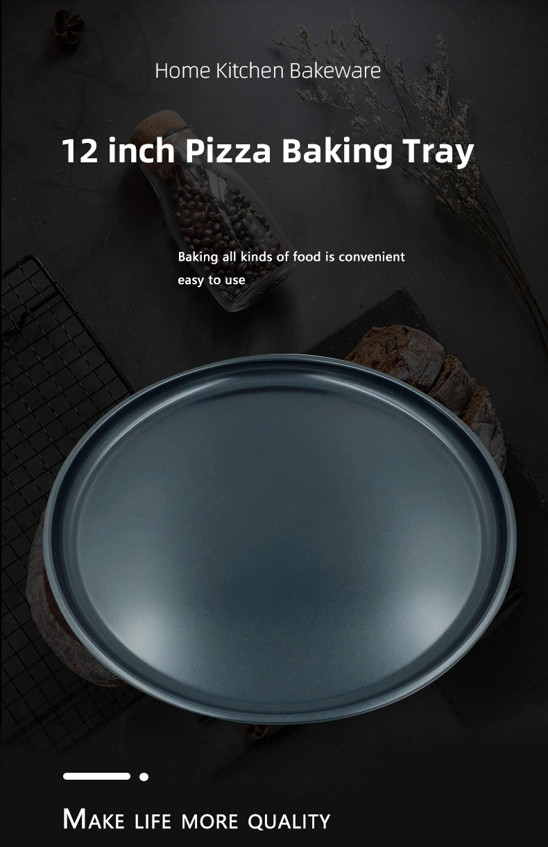 Home Kitchen Oven Round Baking Tray 12 Inch Carbon Steel Non Stick Pizza Tray Baking Pan Tart Pie Pastry Food Baking Tray