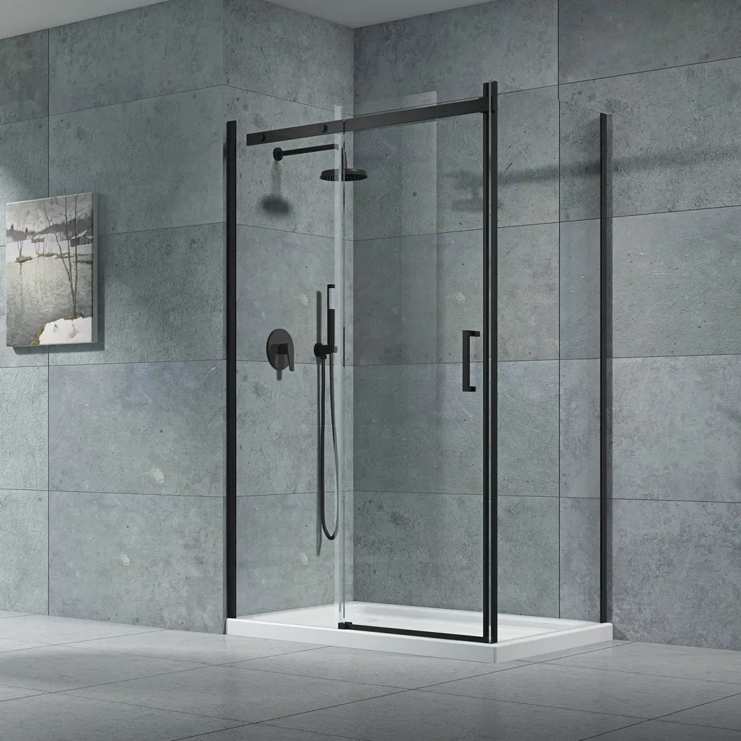 Stainless Steel Tempered Glass Two Sliding Shower Room with Silver Aluminum Frame (JP13)