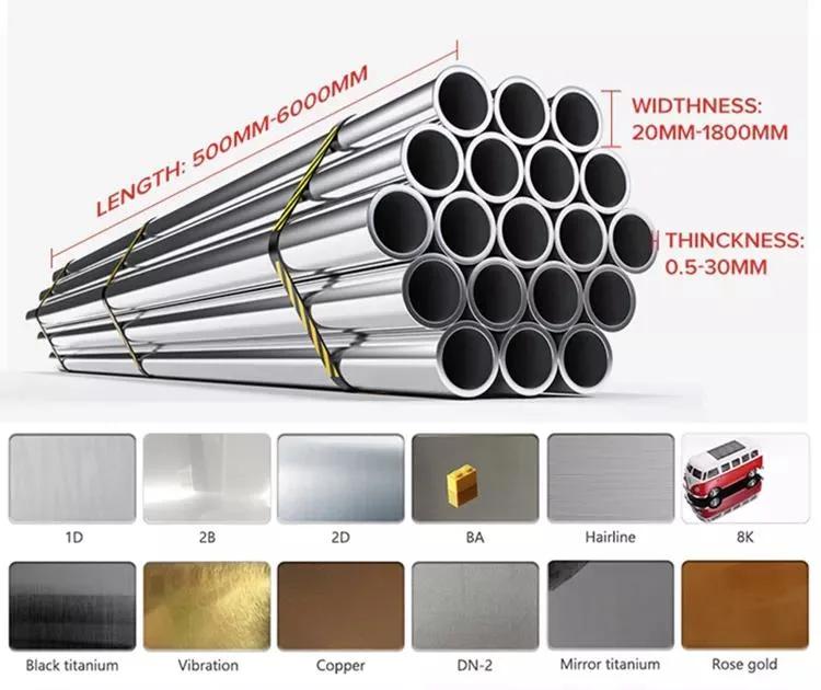Support Customized AISI 201 304 310S 309S 316 316ti 410 430 2b 8K Surface Polish Cold Rolled Seamless Welded Round Stainless Steel Pipe Tube