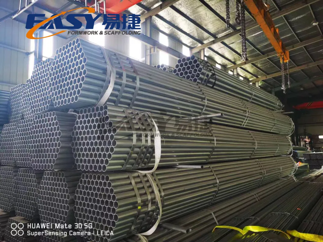 Easy Scaffolding 1/2&quot;-24&quot; BS1139 British Steel Scaffold Black Round/Hollow Section Tube Prices Hot DIP Galvanized Metal Gi Pipes Scaffolding Tube