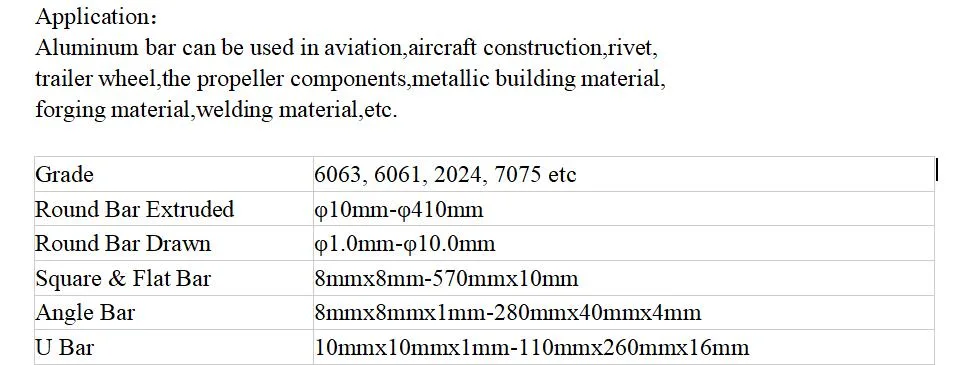 Large Diameter Round Round Rectangular 6082 Aluminum Bar for Aviation Device