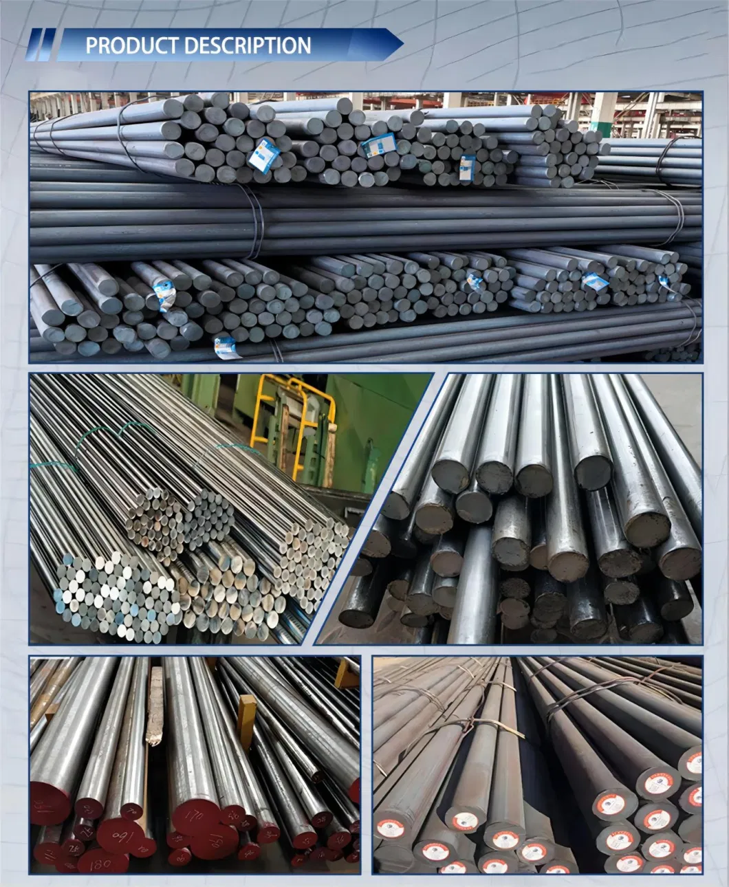Factory Fast Delivery Hot Rolled Round Carbon Steel Bar Cr12 H13 SKD11 SKD61 DC53 1.2379 Mold Steel Bars Forged 80-400mm Carbon Steel Bar
