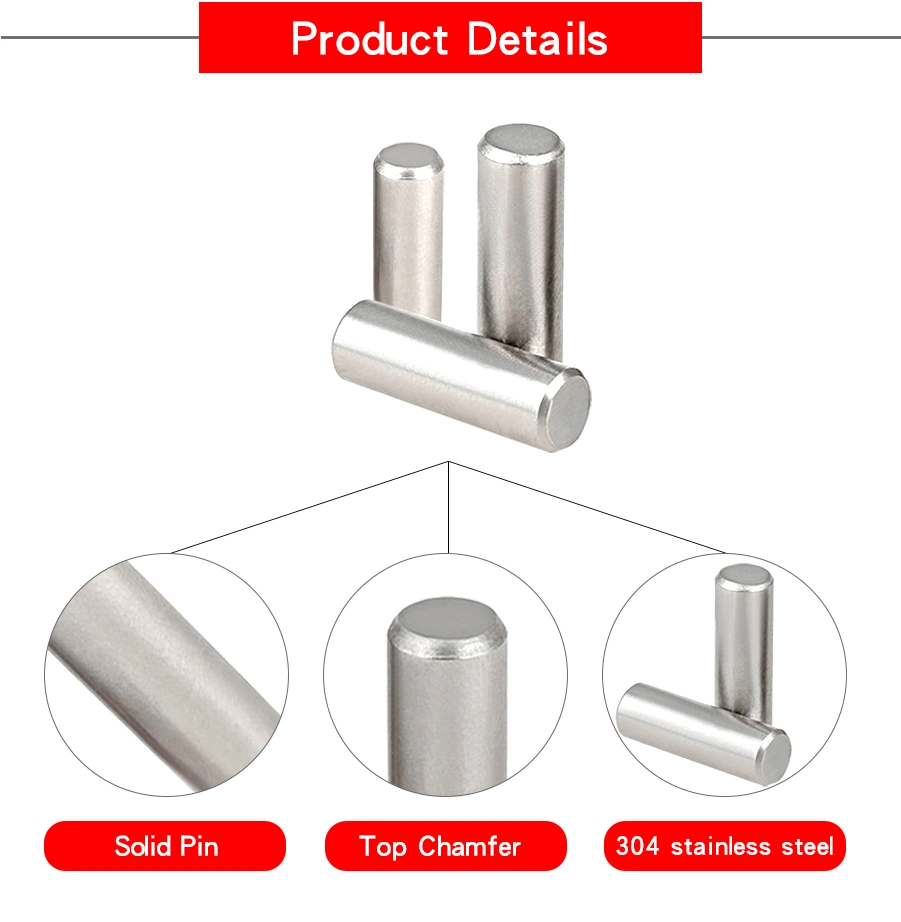 Customized Machining Stainless Steel 304 Round Threaded Knurled Dowel Pin