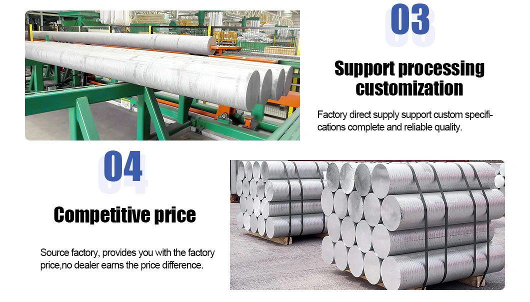 Round Bar Aluminum Rod Price 5083 6061 T6 Extruded Aluminium Metal Rods From China Supplier