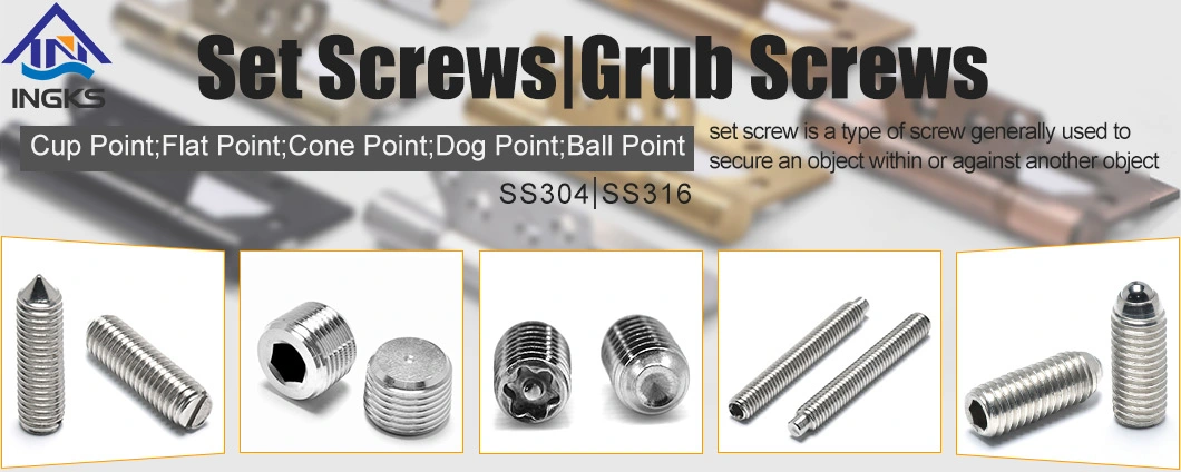 Inch Size SS304 Ball Point Hexagon Socket Round End Grub Screw