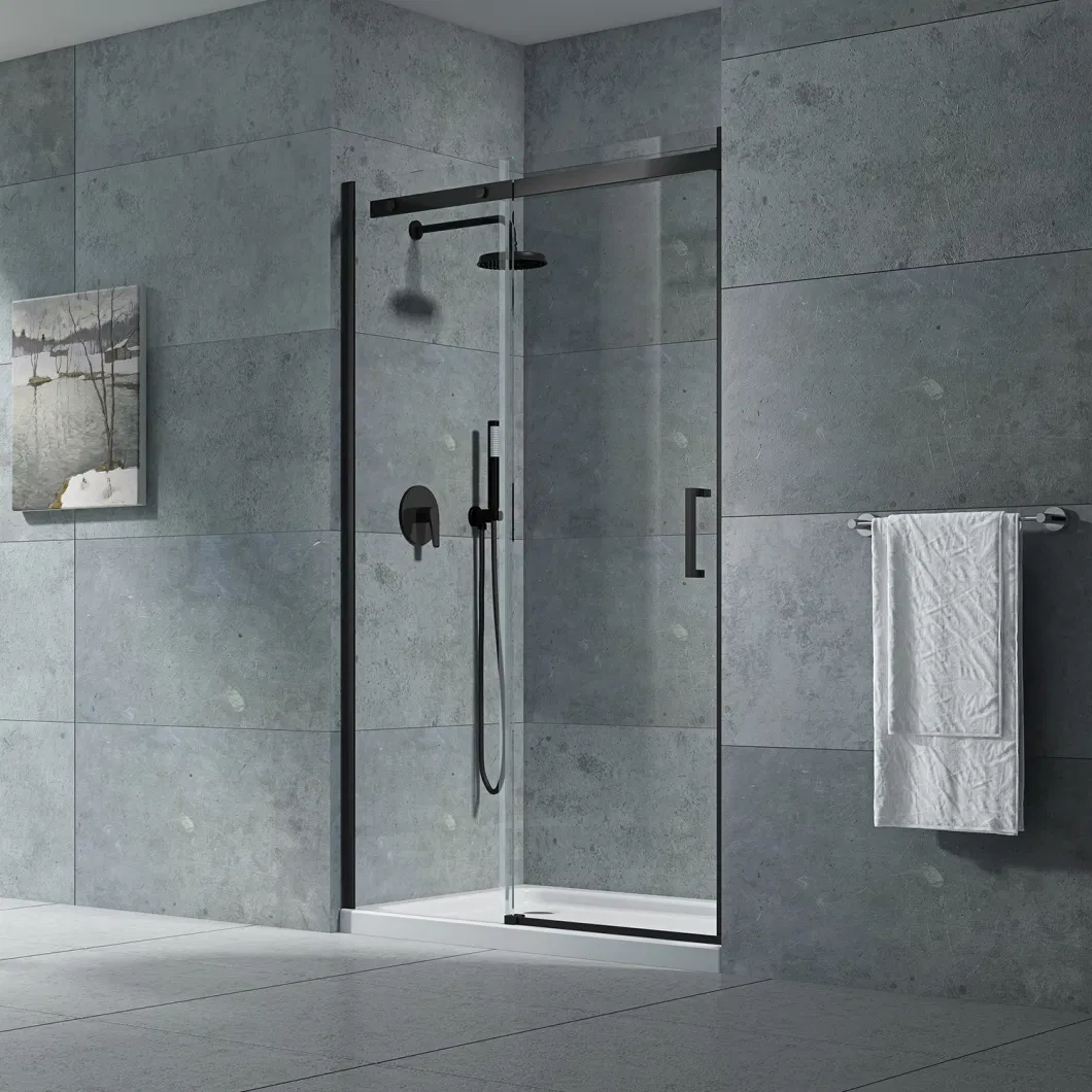 Stainless Steel Tempered Glass Two Sliding Shower Room with Silver Aluminum Frame (JP13)