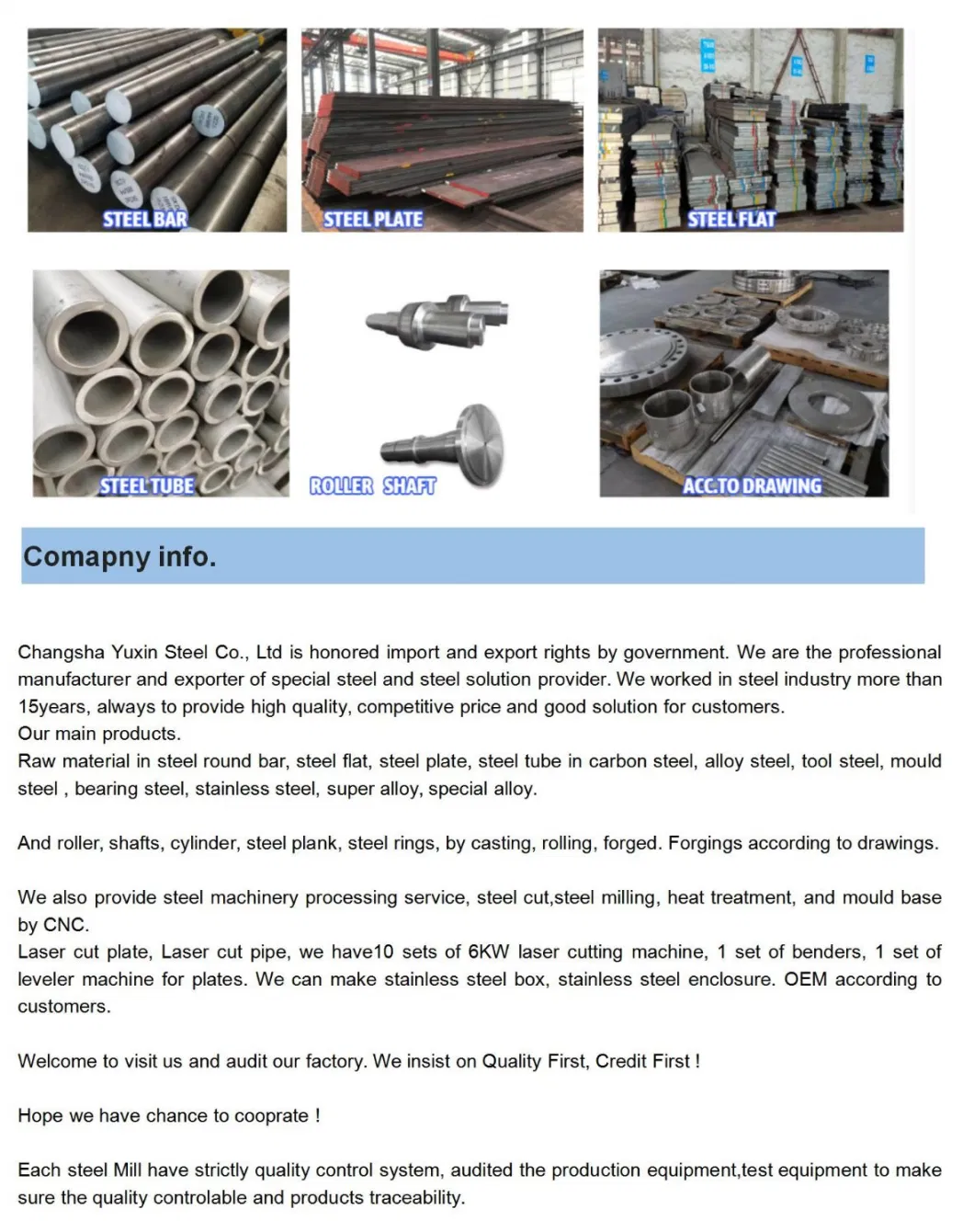 C20, C45n, C60, S235, S355, St52 with Normalization Treatment Mild Carbon Hot Rolled /Forged Steel Round /Square/Flat Bar