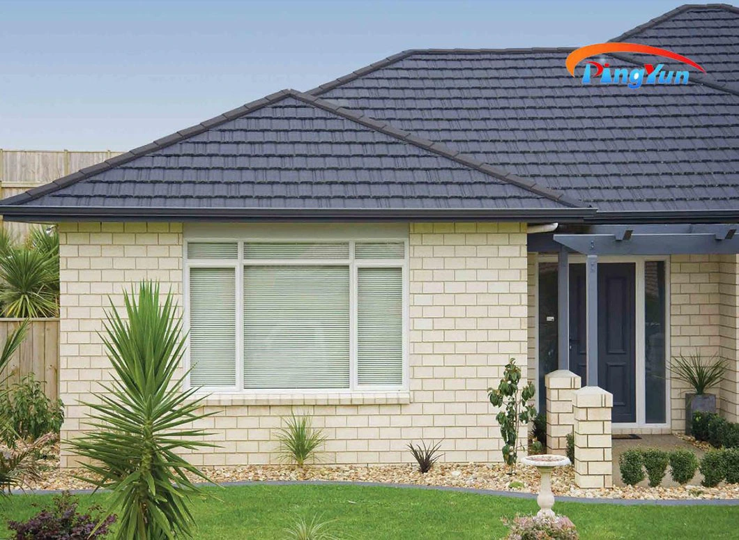 Round Wave Sheet Metal Shingle Stone Coated Roof Tiles for House Villa