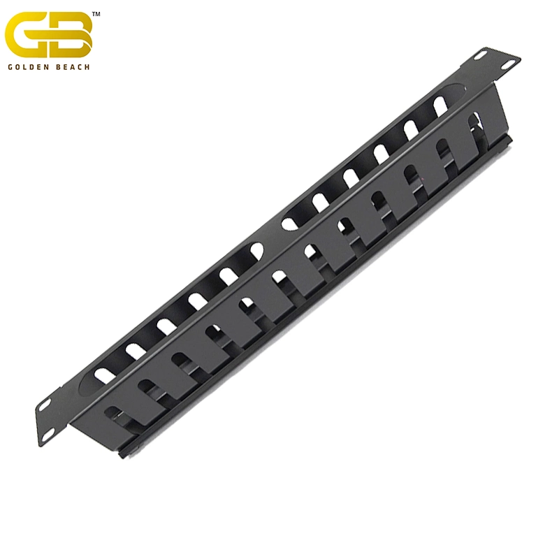  1U 12 pulgadas 19 puertos Metal horizontal cable Manager con Placa met&#225;lica
