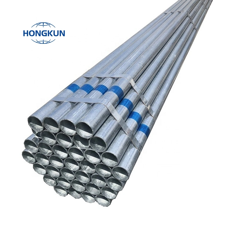  ASTM A500/A501 Gi tuber&#237;a de acero galvanizado DIP caliente EMT soldada Tubos redondos de acero