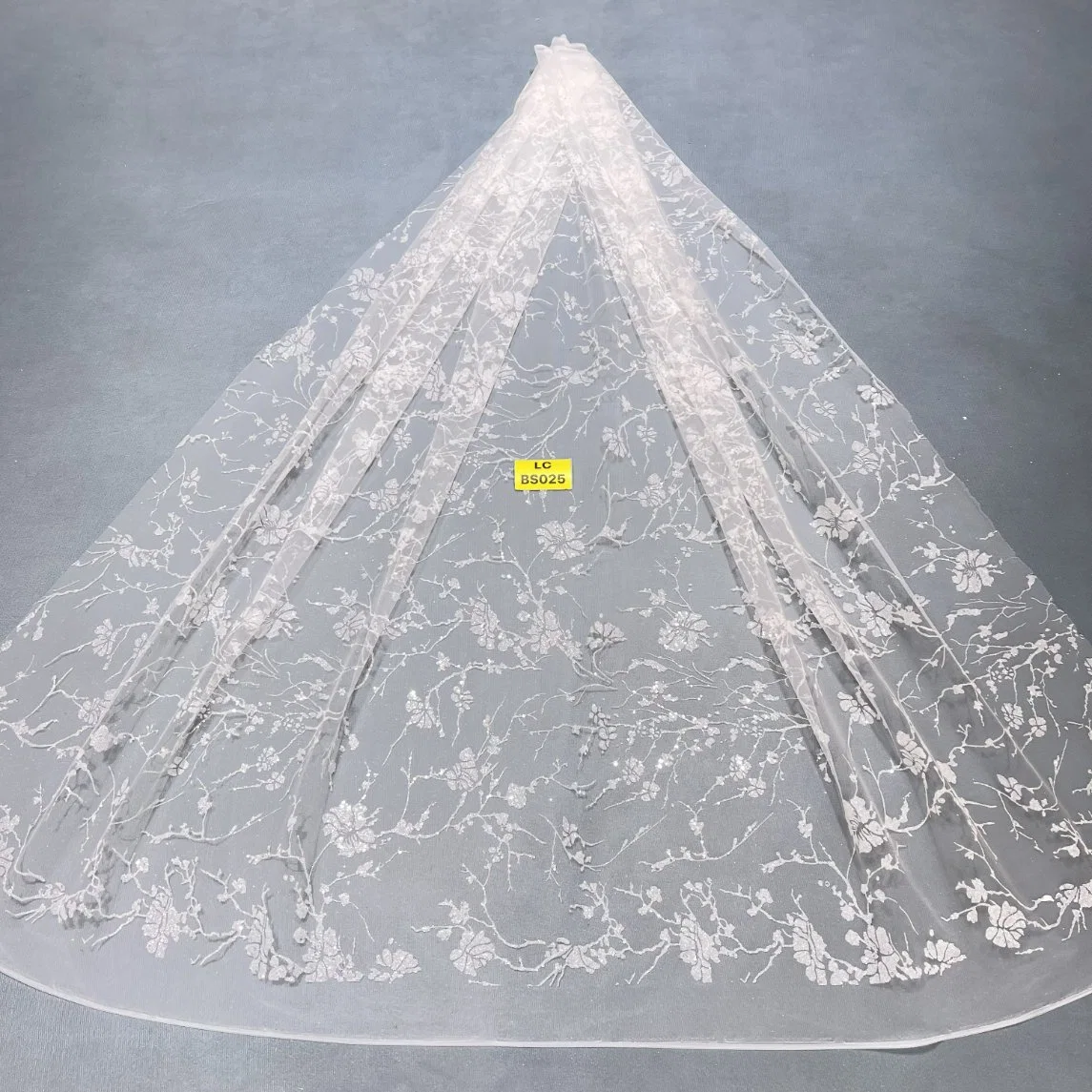 Tela suave de malla brillante Tulle nupcial brillante brillante blanco brillante brillante Tela Tulle
