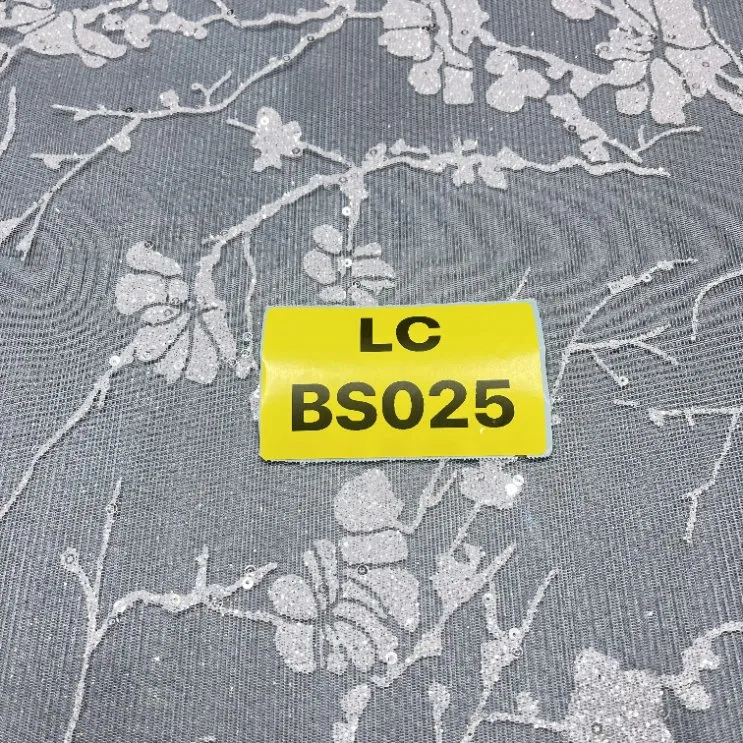 Tela suave de malla brillante Tulle nupcial brillante brillante blanco brillante brillante Tela Tulle