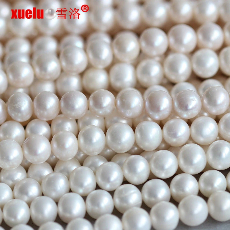 9-10mm redondo Collar de perlas de agua dulce proveedor mayorista de material (E180015)