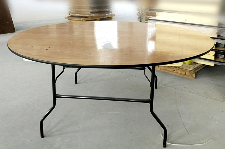  Mesa redonda plegable de madera de 72 pulgadas para banquetes en el hotel Evento