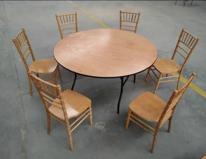 Eventos del Hotel comedor plegable de 60 pulgadas de madera redonda mesa de banquetes para bodas