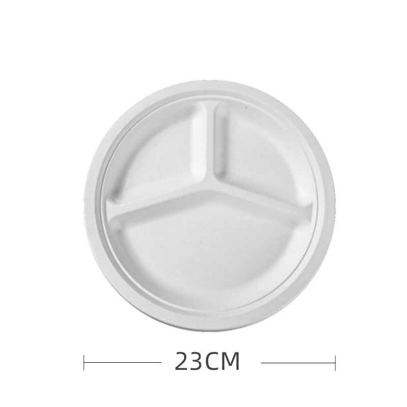 9 pulgadas de bagazo de la placa de pasta de papel desechables biodegradables placa redonda platos para cenar