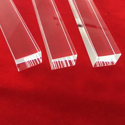 Elevata resistenza alle temperature purezza Personalizza vetro al quarzo in silice trasparente quadrata Asta per guida UV