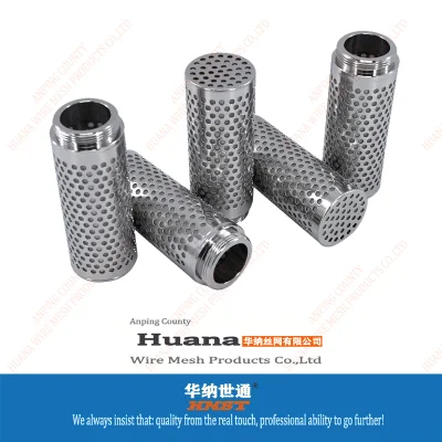 Tubo filtrante perforato in acciaio inox AISI 304 con foro di punzonatura