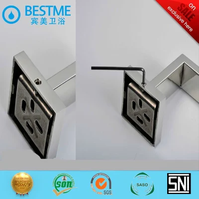 Accessori bagno in ottone rotondo semplice, barra di asciugamani doppia (BG-D19002)