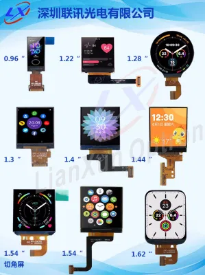 1.69 0.96 1.22 1.28 1.3 1.44 1.54 1.7 1.72 pollici Cina top3 modulo display LCD Produttore Smart Wearable Watch Round LCD TFT quadrato
