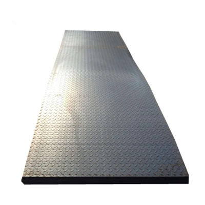 Foglio a scacchi nero A36 Diamante rotondo Bean edificio in ferro a scacchi Materiali modello di caduta laminata a caldo S235JR S275jr SS400 Q235B a scacchi Piastra in acciaio
