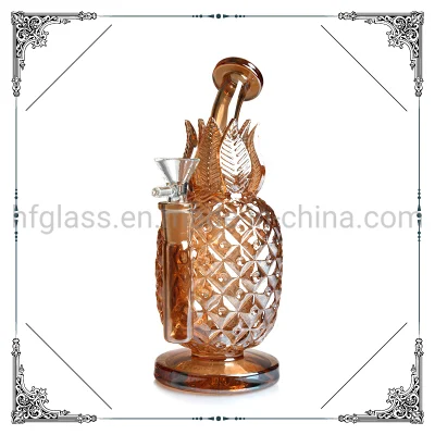 7.8 pollici olografico arcobaleno olio Rubbler Rigs ananas in linea diffuso PERC soffiato a mano Cina all&prime;ingrosso tubo di acqua di vetro fumatore di pipe