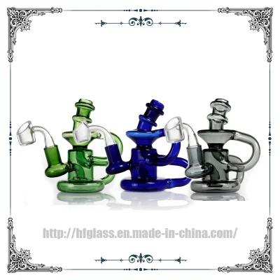 Klein Recycler 14 mm lucido quarzo Banger Nail vetro fumo acqua Tubi olio DAB Rigs