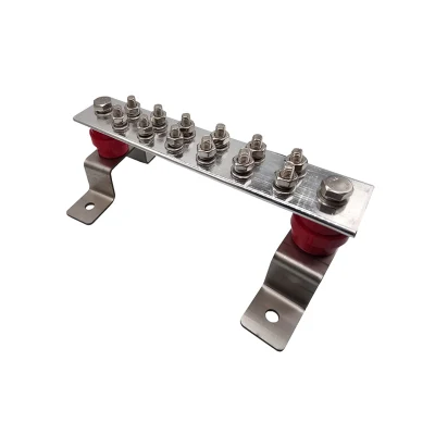 Kit barra di messa a terra montata a parete-barra di collegamento in rame 7.88&quot;X2.36&quot;X. 157&quot; con posizioni terminali da 1/4&quot; e piedini isolanti per barra di distribuzione in materiale UL