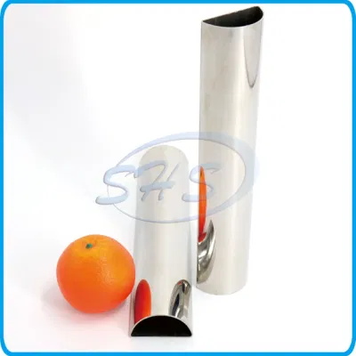 Tubo semitonda in acciaio inox con lucidatura a specchio