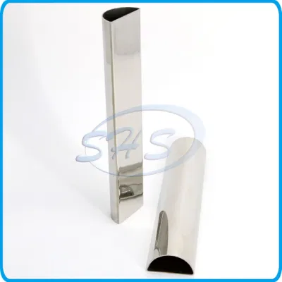Tubo semitonda in acciaio inox con lucidatura a specchio