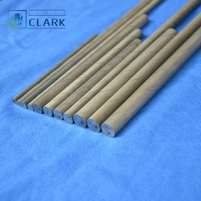 Barre di tungsteno cementate personalizzate con 2 fori per liquido di raffreddamento a spirale lisce Superficie lucidata utilizzata per la trapinatura