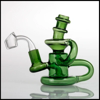Klein Recycler 14 mm lucido quarzo Banger Nail vetro fumo acqua Tubi olio DAB Rigs