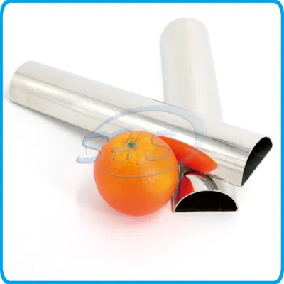 Tubo semitonda in acciaio inox con lucidatura a specchio